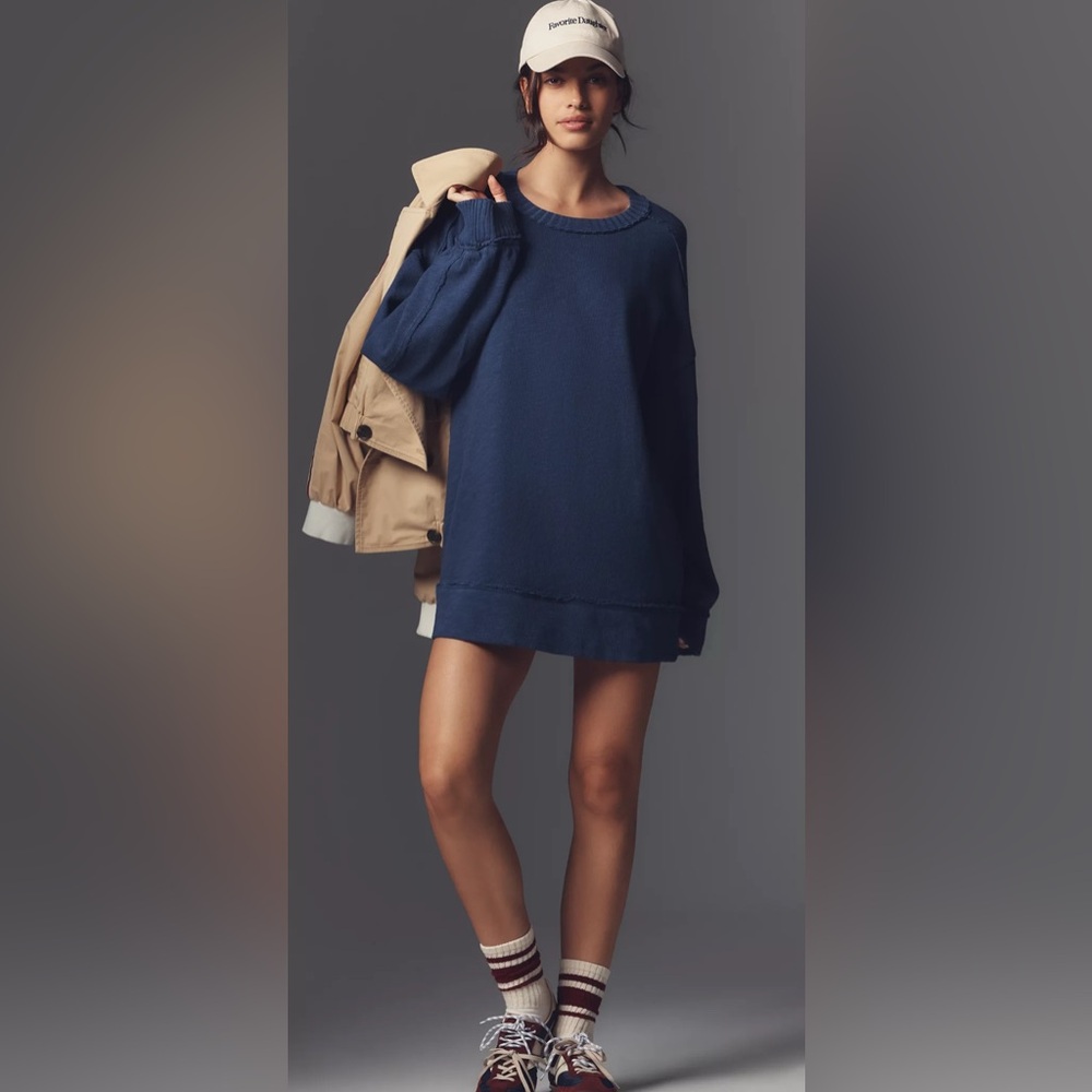 Navy Blue Oversized Sweatshirt
